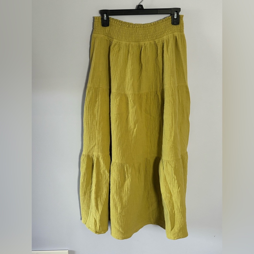 Hem & Thread Mustard Midi Skirt